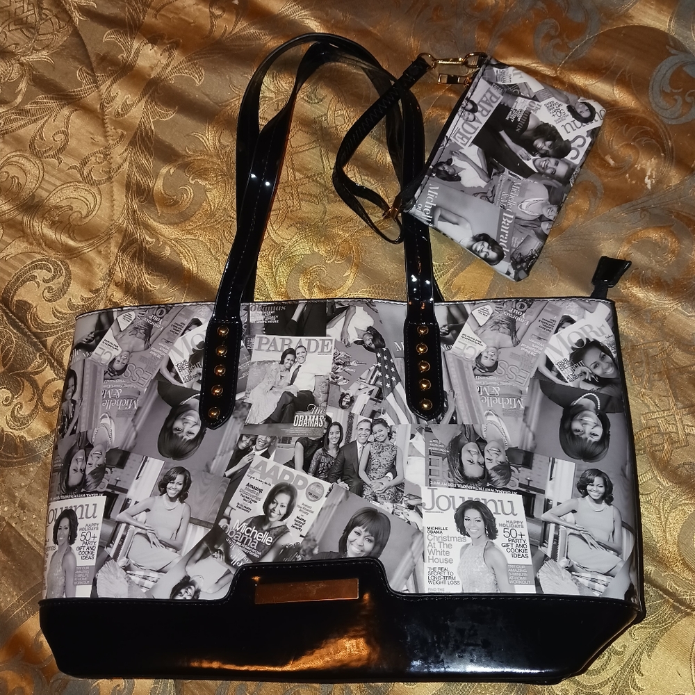 Michelle Obama Purse With Make-Up Bag/Coin Purse NWT